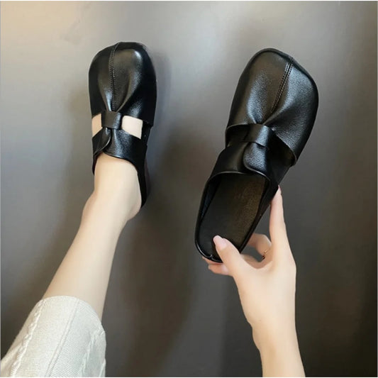 Flat Slippers Leather Sandals Fashion